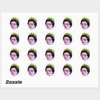 Pop art, modern, HM Queen  Classic Round Sticker