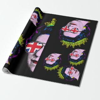 Pop art Modern HM Queen with Union Jack glasses  W