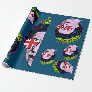 Pop art Modern HM Queen with Union Jack glasses Wr