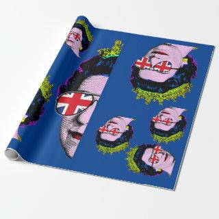 Pop art Modern HM Queen with Union Jack glasses