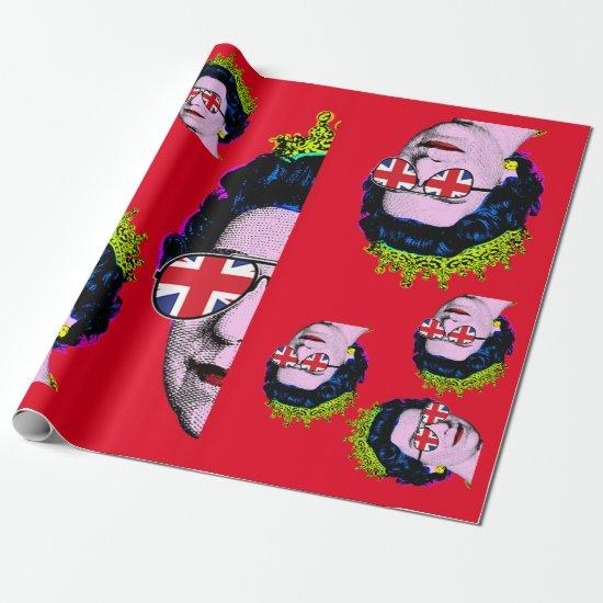 Pop art Modern HM Queen with Union Jack glasses