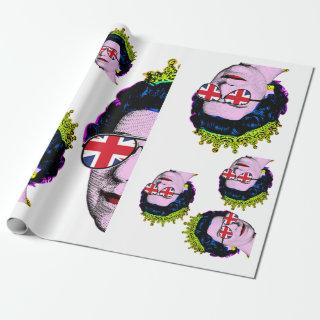 Pop art Modern HM Queen with Union Jack glasses