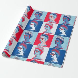 Pop art Modern HM Queen with Union Jack glasses