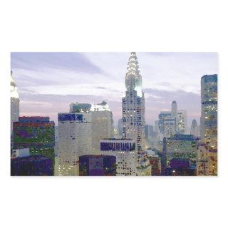 Pop Art Oil Paint Effect New York Rectangular Sticker