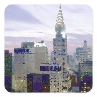 Pop Art Oil Paint Effect New York Square Sticker