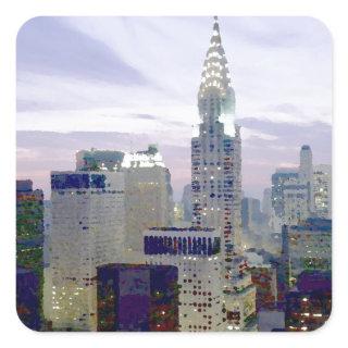 Pop Art Oil Paint Effect New York Square Sticker