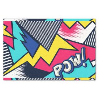 Pop Art Pow! Pattern in Magenta, Blue, and Black Tissue Paper