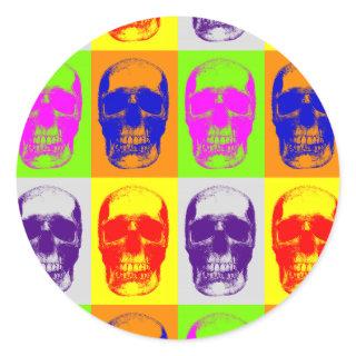Pop Art Skull Classic Round Sticker