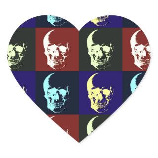 Pop Art Skull Heart Sticker