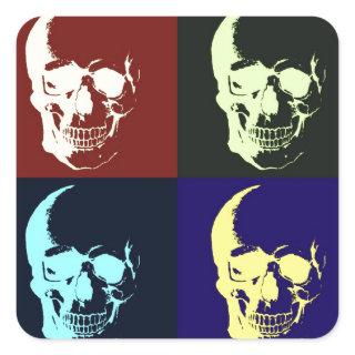 Pop Art Skull Square Sticker