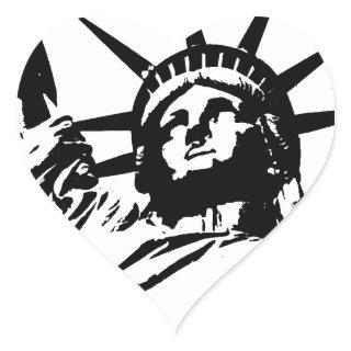 Pop Art Statue of Liberty Heart Sticker