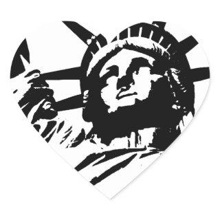 Pop Art Statue of Liberty Heart Sticker