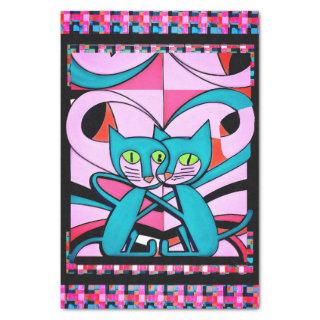 Pop Art Style Cats, Art Print, Maximalist Décor Tissue Paper