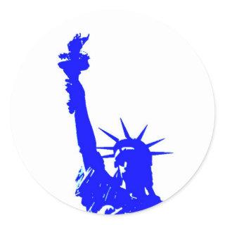 Pop Art Style Statue of Liberty Classic Round Sticker