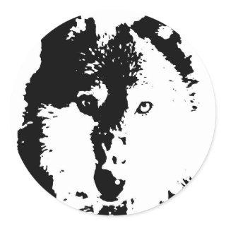 Pop Art Wolf Classic Round Sticker