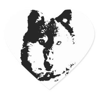 Pop Art Wolf Heart Sticker