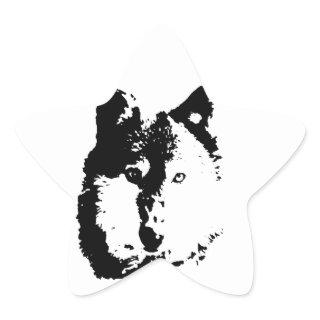 Pop Art Wolf Star Sticker