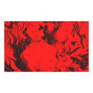Pop Musician Portraits in Vibrant Red Colors Art  Rectangular Sticker