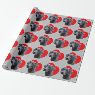 PopArt Red Heart Weimaraner Mouse Grey Love