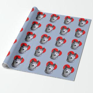 PopArt Silver Husky Heart Love