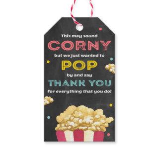 Popcorn Appreciation Thank you Gift Tags