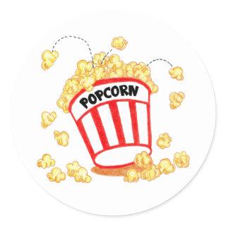 Popcorn Classic Round Sticker