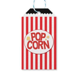 Popcorn Red & White Stripe Movie Party Gift Tags