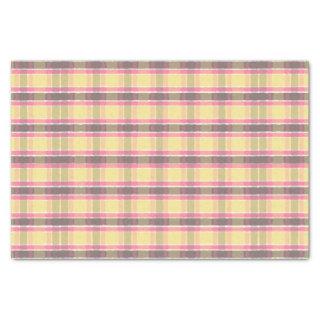 Popcorn Yellow Bubblegum Pink Coffee Brown Plaid  Tissue Paper