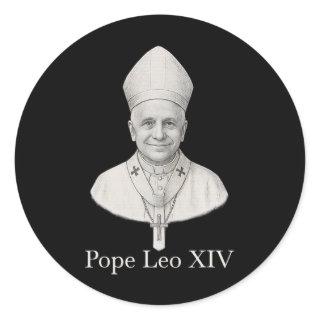 Pope Leo Xiv Portrait  Classic Round Sticker