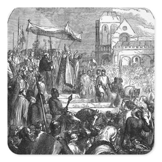 Pope Urban II  Preaching the First Crusade Square Sticker