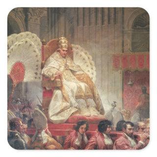 Pope VIII  in St. Peter's on the Sedia Gestatoria Square Sticker