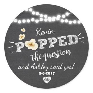 Popped the Question Engagement favor tag Sticker