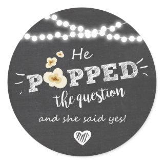 Popped the Question Engagement favor tag Sticker