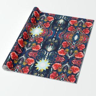 Poppies and Stars Pattern