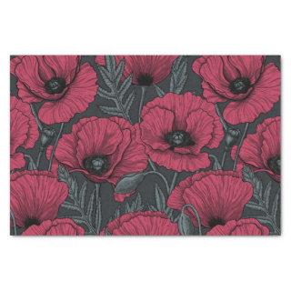 Poppies in Viva Magenta  Tissue Paper