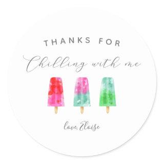 Popsicle Birthday Party Party Favor Classic Round Sticker