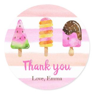 Popsicle Ice Cream Thank You Favor Tag Summer