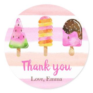 Popsicle Ice Cream Thank You Favor Tag Summer