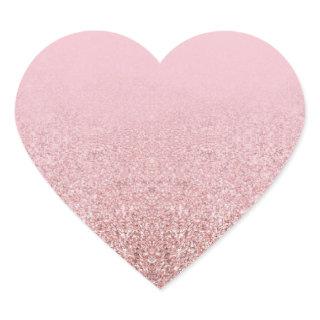 Popular Rose Gold Glitter Blank Elegant Template Heart Sticker