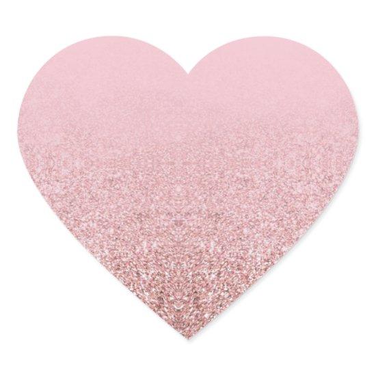 Popular Rose Gold Glitter Blank Elegant Template Heart Sticker