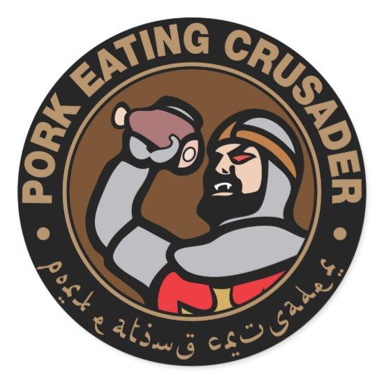 Pork Eating Crusader Classic Round Sticker