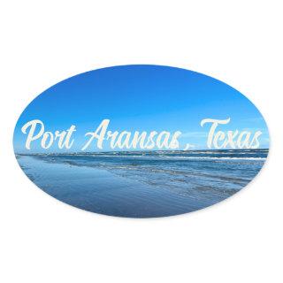 Port Aransas Texas Coast Ocean Waves Photography Oval Sticker