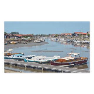 Port of La Teste de Buch in France Postcard Rectangular Sticker