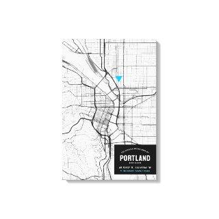 Portland, Oregon City Map + Mark Your Location Canvas Print