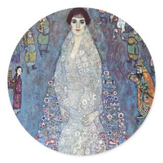 Portrait Baroness Elisabeth Bacchofen Echt, Klimt Classic Round Sticker