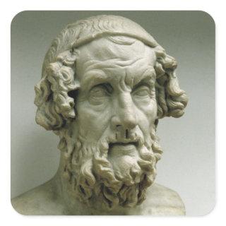 Portrait bust of Homer Square Sticker