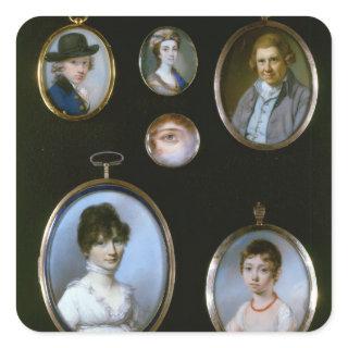 Portrait miniatures, from LtoR and TtoB: Sir Thoma Square Sticker