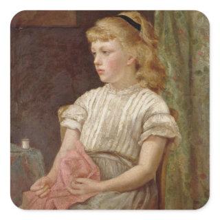 Portrait of a Girl, 1896 (oil on canvas) Square Sticker