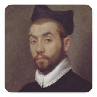 Portrait of a Man, presumed to be Clement Marot Square Sticker
