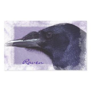 Portrait of a Raven Corvid-lovers Art Design Rectangular Sticker